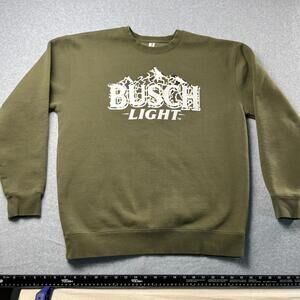 Busch Light Large Hunting Camo Crewneck Sweatshirt Green Independent